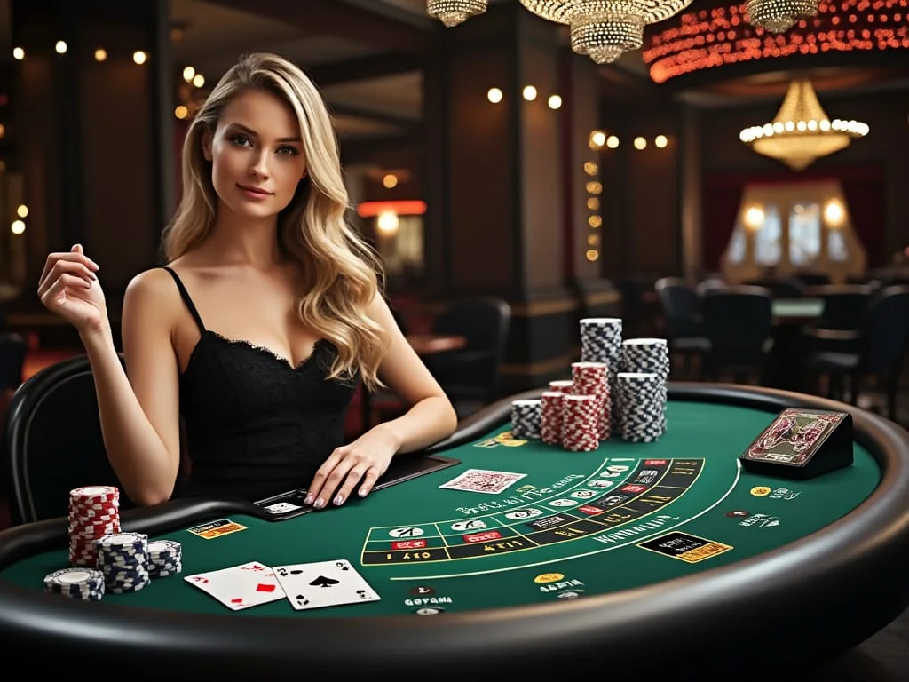 Dealer dan meja permainan kasino live